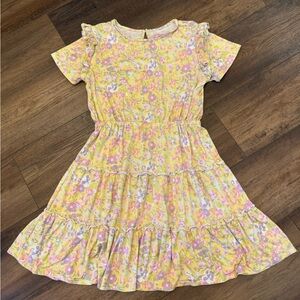 BCBG Girls milk silk yellow floral dress size 14/16